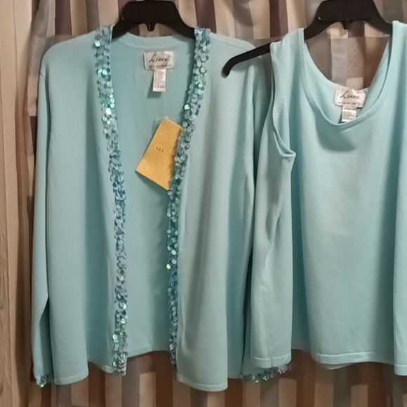 FINAL PRICE NWT Linea by Louis Dell'Olio acrylic blend 3-pc skirt suit 1X - Picture 3 of 15